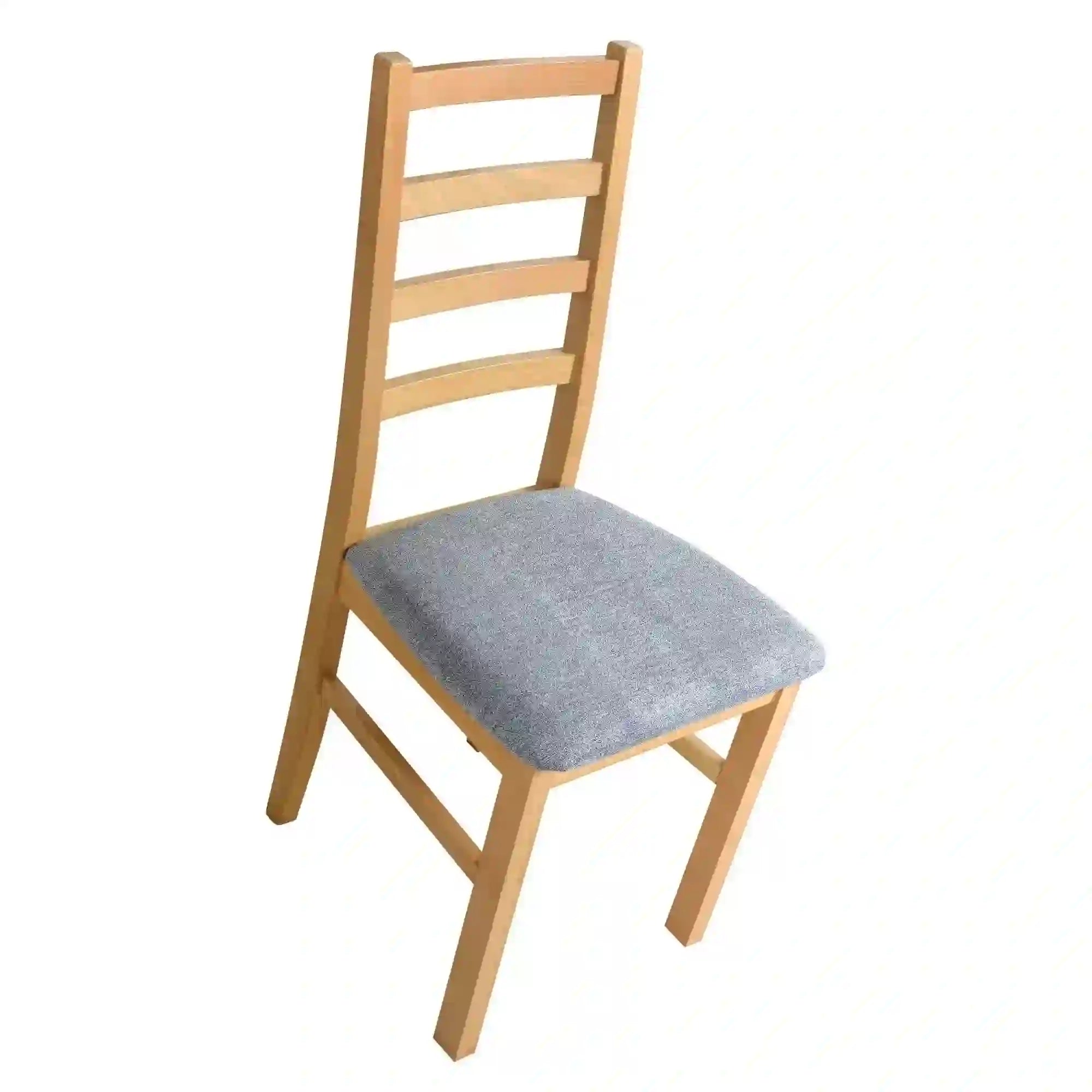 Scaun NILO 8, stejar grandson/gri - Aston 17, lemn de fag/stofa clasica, 43x40x94 cm