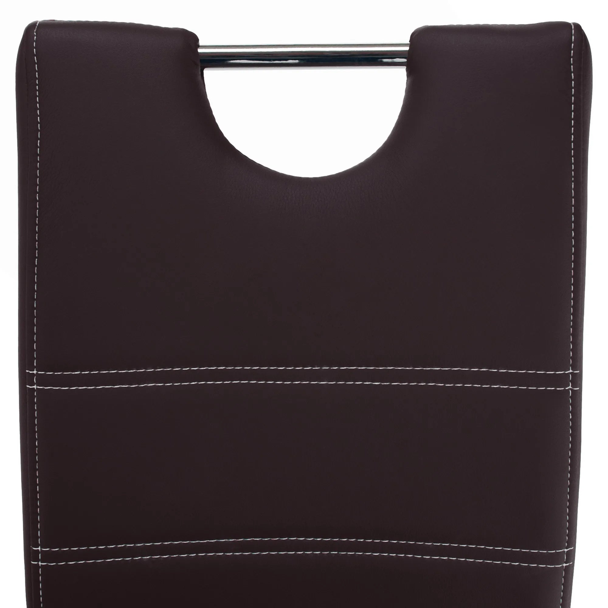 Scaun ABIRA NEW, maro/crom, piele ecologica/metal, 43x44x96 cm