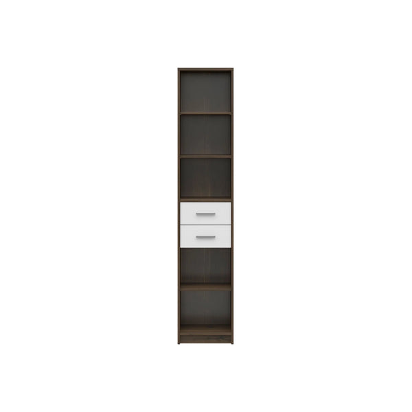 Biblioteca NEPO PLUS, stejar nobil/alb, PAL laminat, 40x34x197 cm