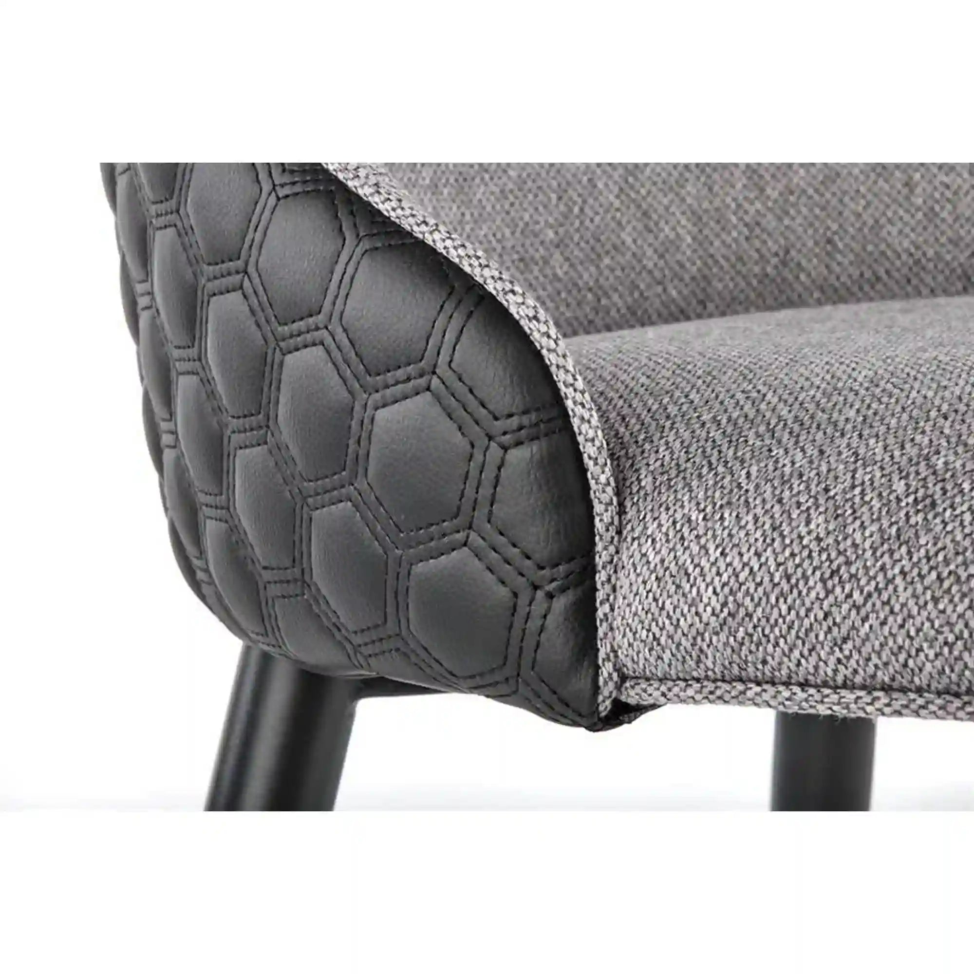 Scaun K434, gri/negru, stofa catifelata/piele ecologica, 53x54x97 cm