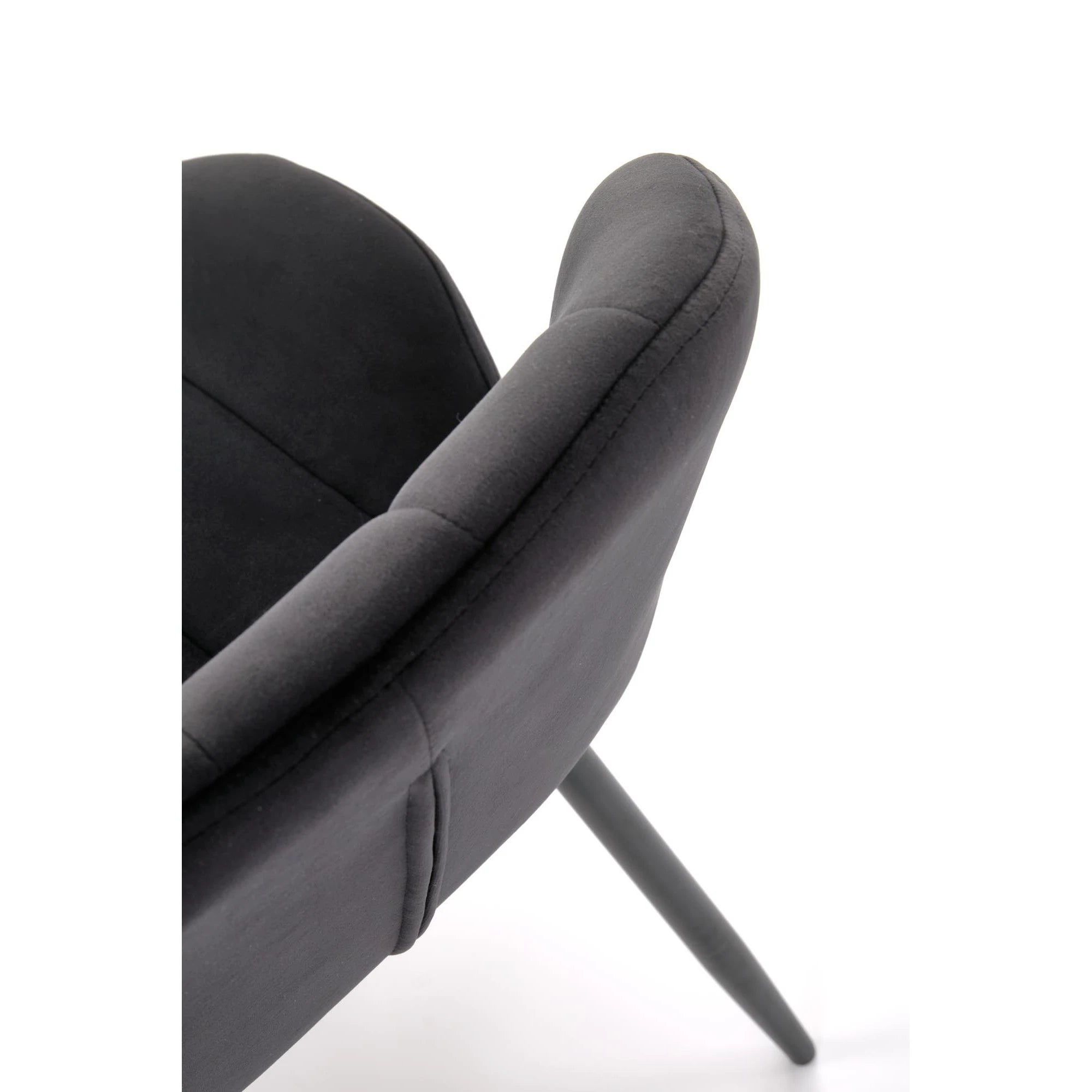 Scaun K538, negru, stofa catifelata/metal, 48x57x85 cm