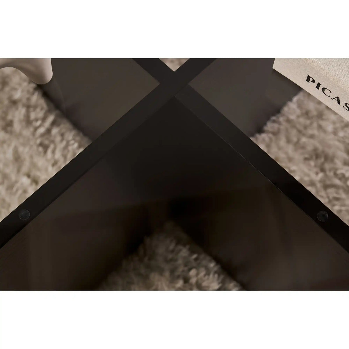 Masuta cafea AERIS, negru, PAL/sticla, 75x75x35 cm