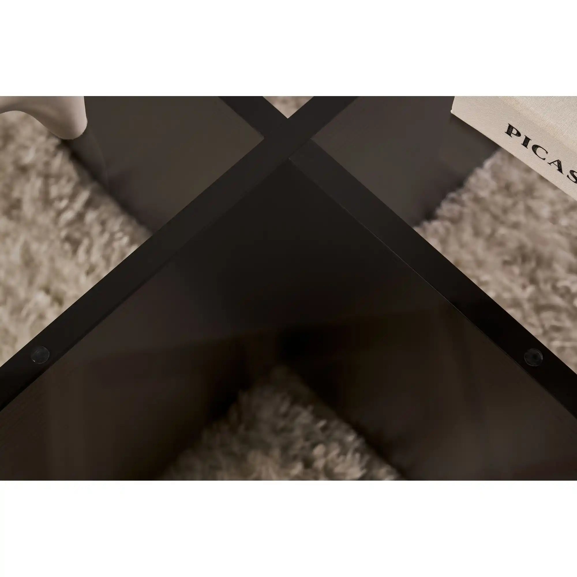 Masuta cafea AERIS, negru, PAL/sticla, 75x75x35 cm