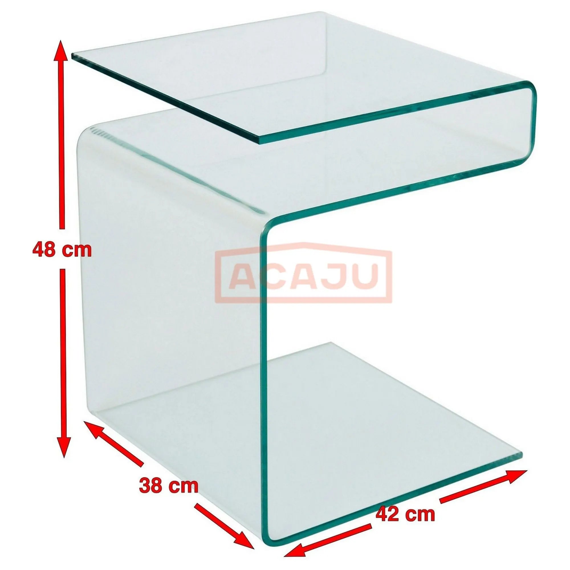 Masuta cafea Epi, transparent, sticla, 42X38X49 cm