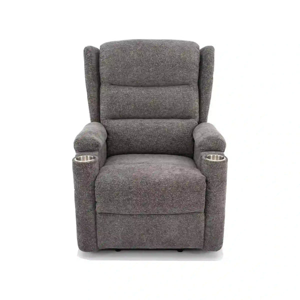 Fotoliu recliner MINOS, stofa clasica gri - Raven 13, 78x87/162x107 cm