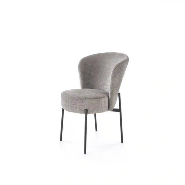 Scaun K590, gri - Cremona 96, stofa catifelata/otel, 55x66x80 cm