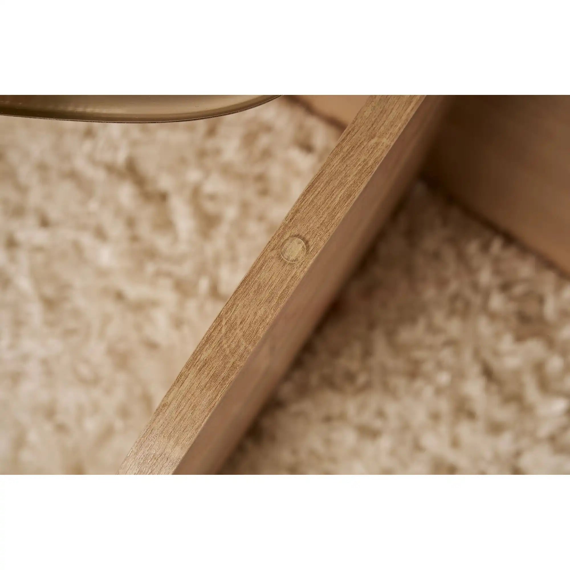 Masuta cafea AERIS, stejar, PAL/sticla, 75x75x35 cm