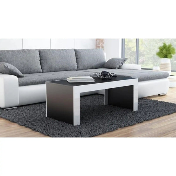 Masuta cafea TESS, negru/alb, PAL laminat, 120x60x50 cm