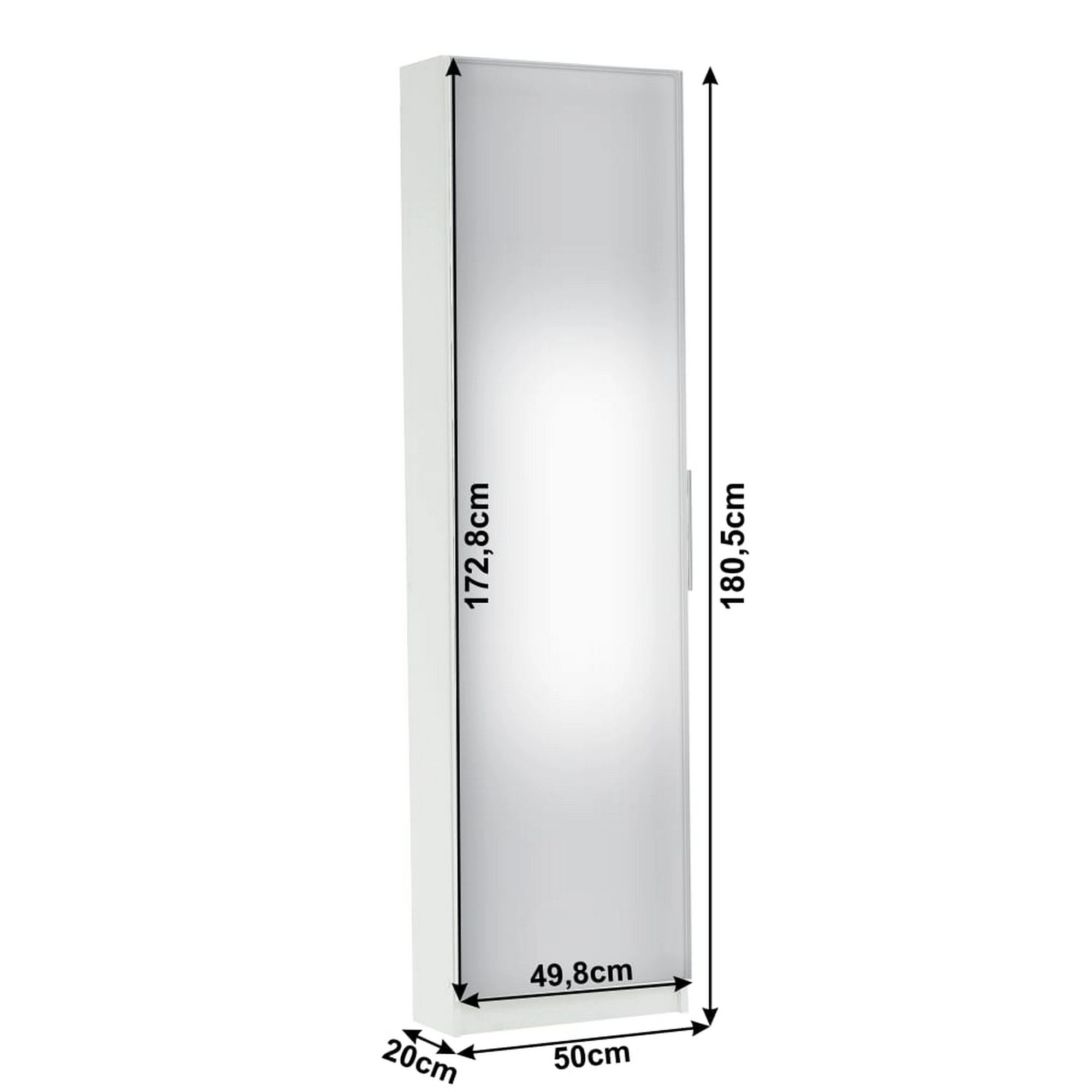 Pantofar KAPATER, alb, DTD laminat, 50x20x181 cm