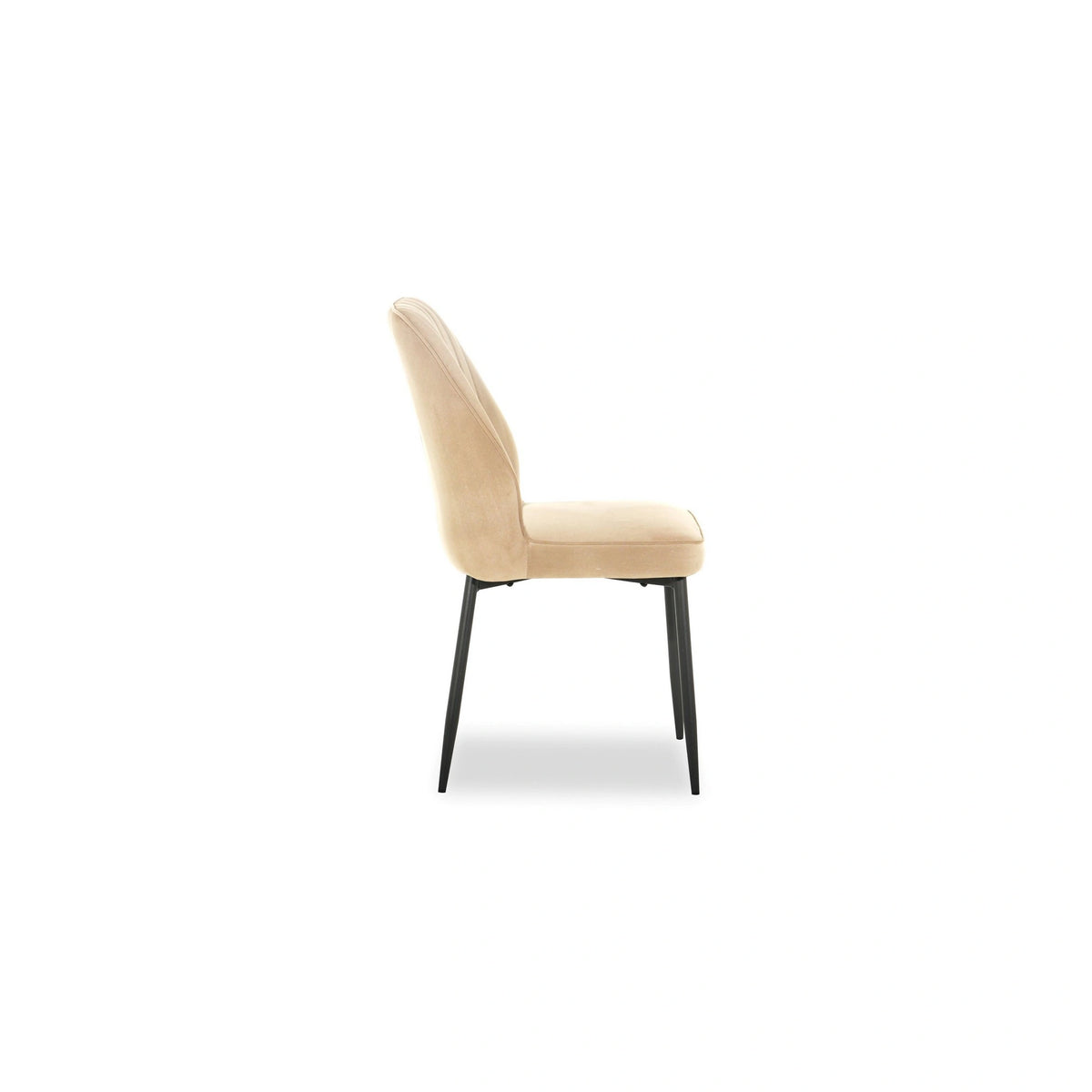 Scaun LEX, bej/negru, stofa catifelata/metal, 47x60x89 cm