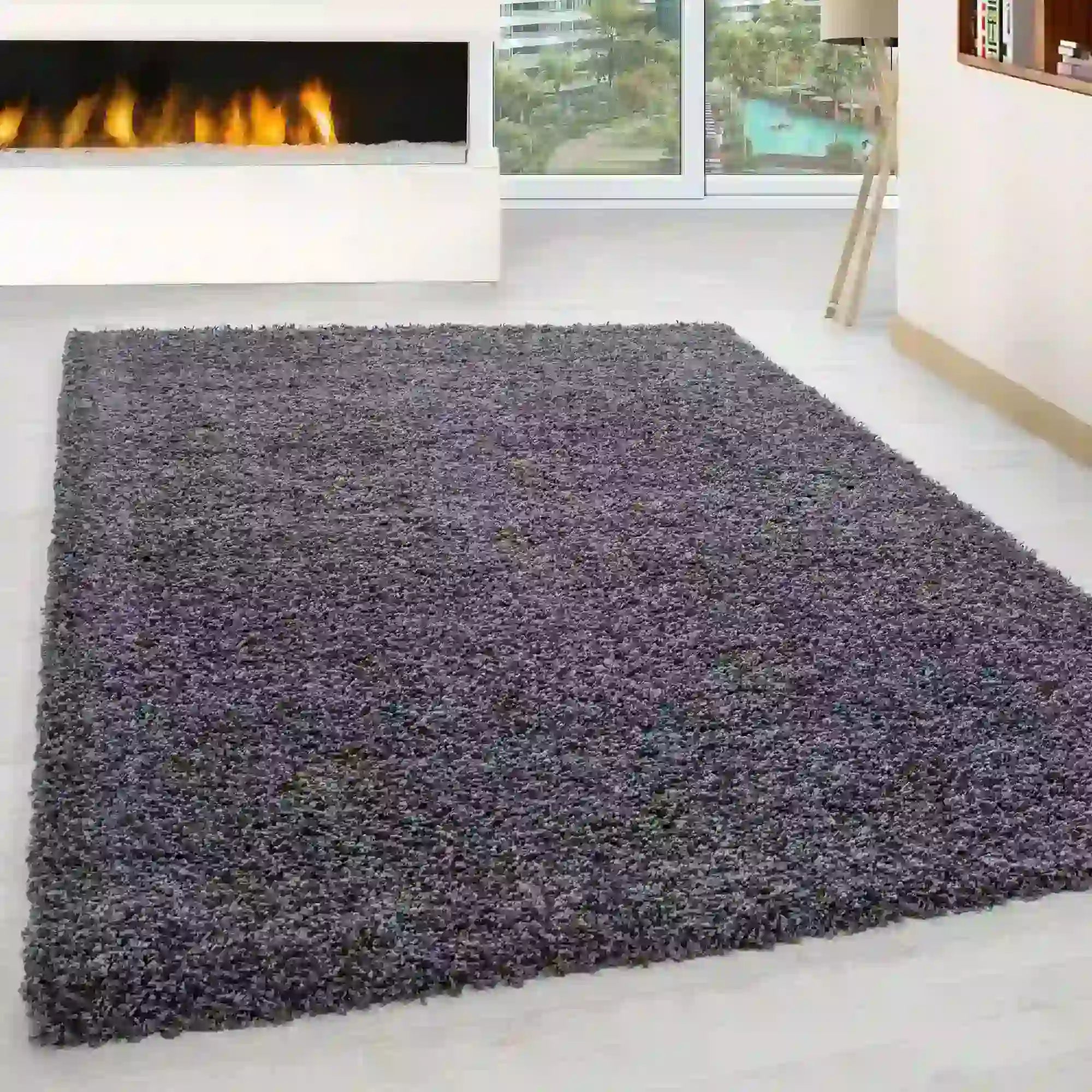 Covor LIFE, 80x150 cm, forma dreptunghiulara, polipropilena, gri inchis, 1500