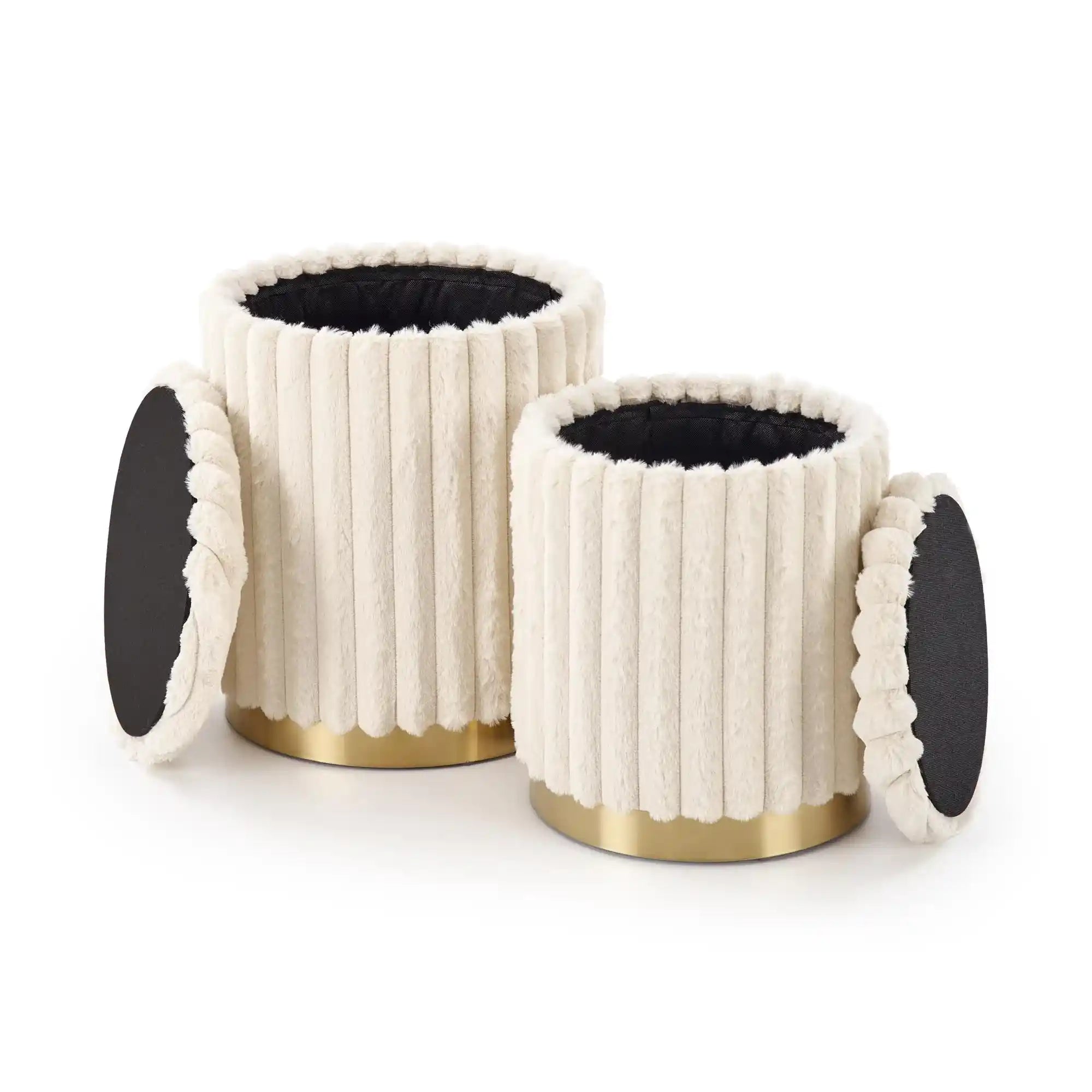 Set 2 taburete FIDO, stofa crem
