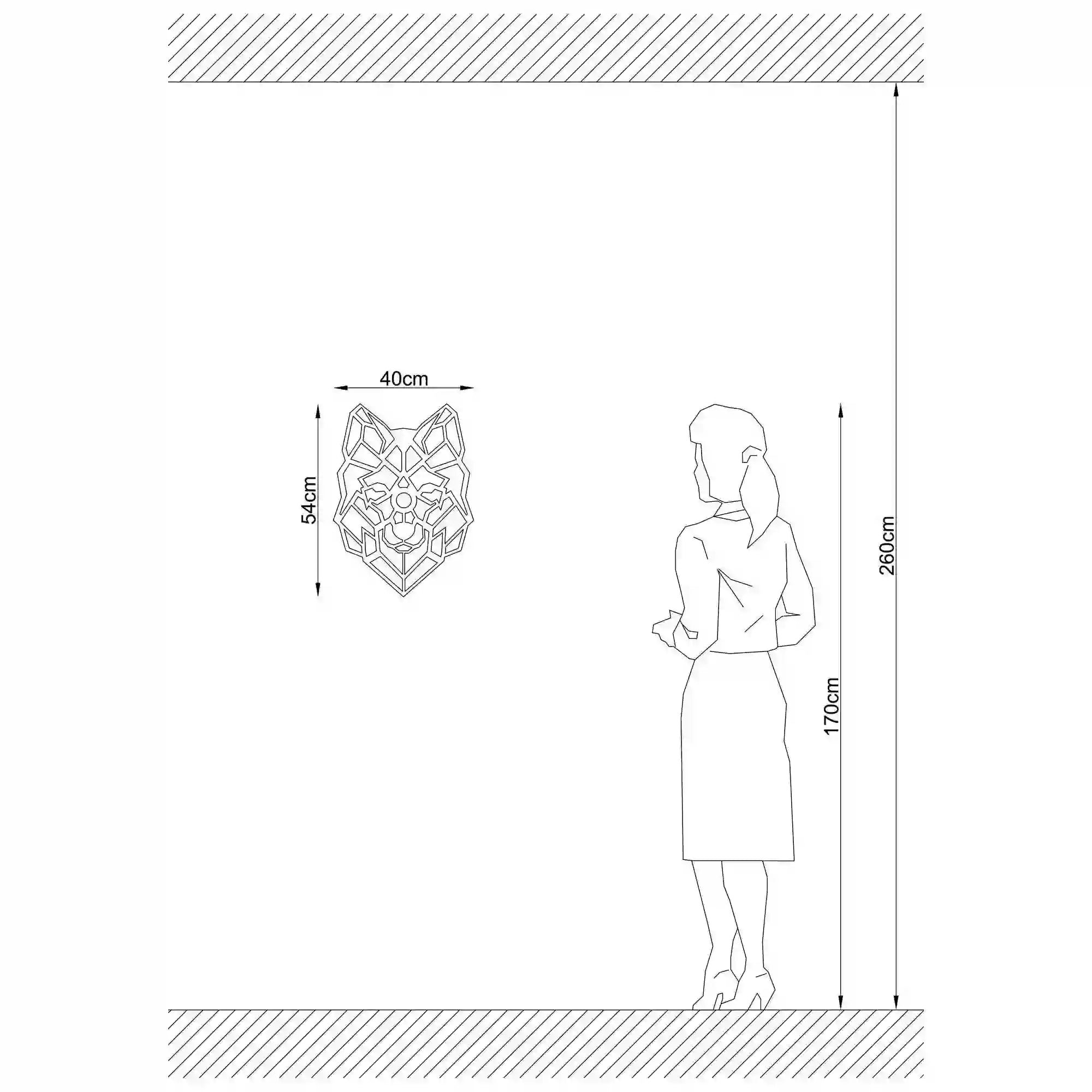 Aplica 594-A, negru, 40x12x54 cm