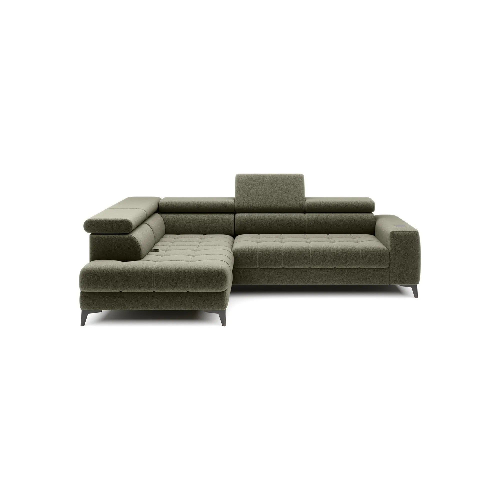 Coltar extensibil ASTOLA, personalizabil materiale Gama Premium, cu lada depozitare si tetiere reglabile, 280x193x99 cm