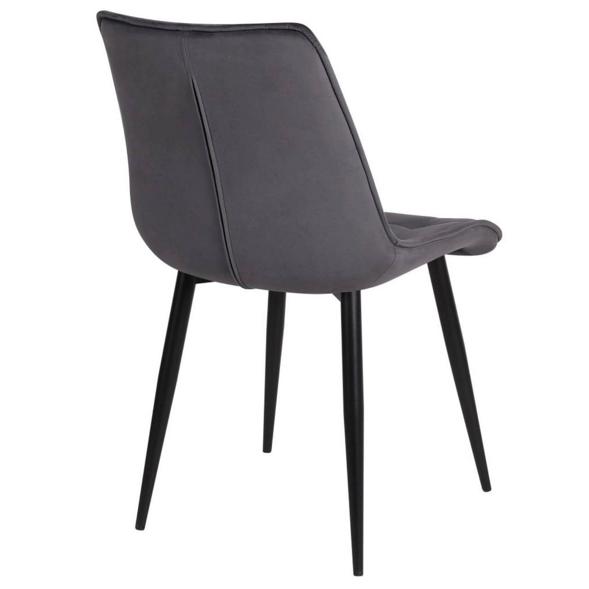 Scaun RON, gri inchis/negru, stofa catifelata/metal, 48x62x87 cm