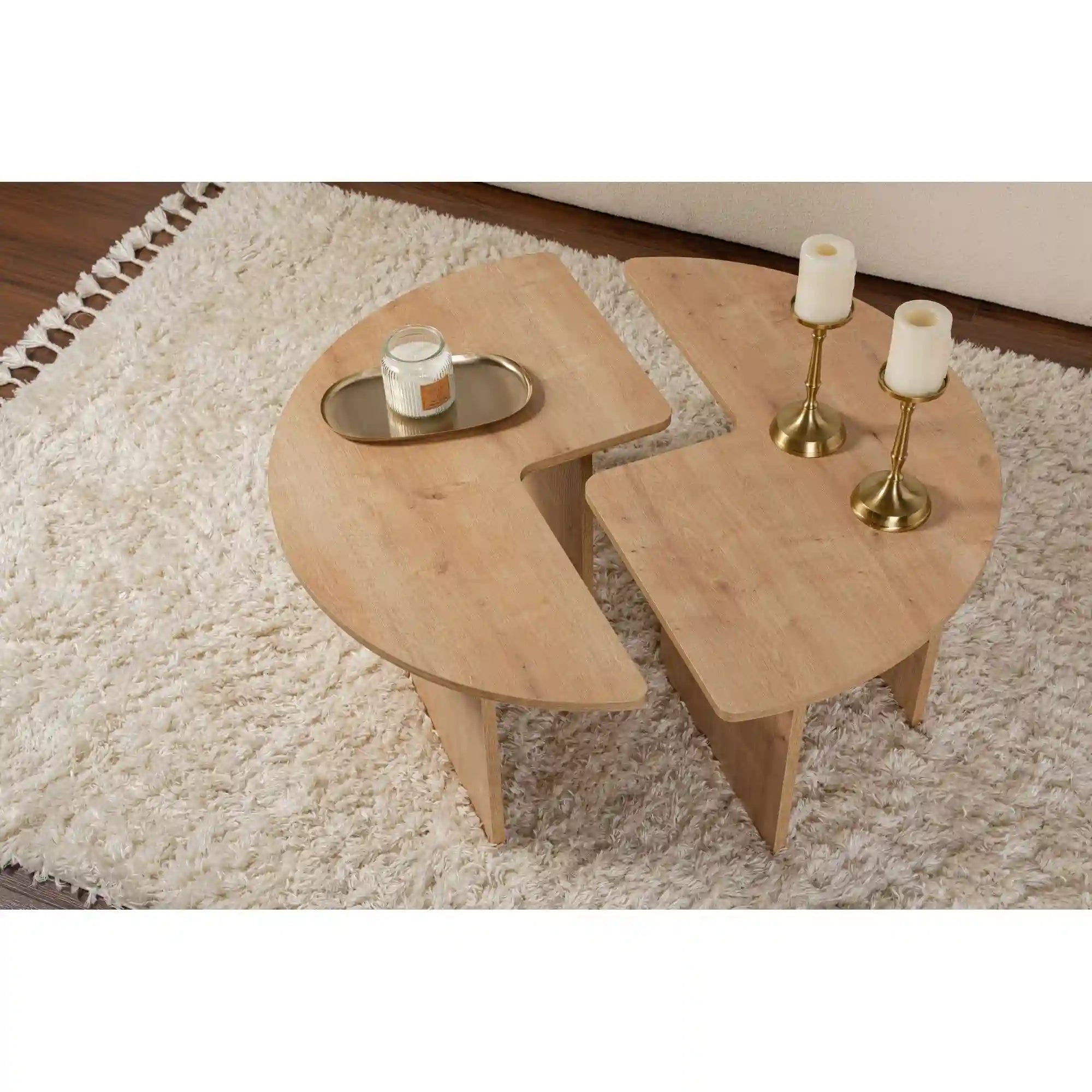 Masuta cafea MOIRA, stejar, PAL, 90x90x41 cm