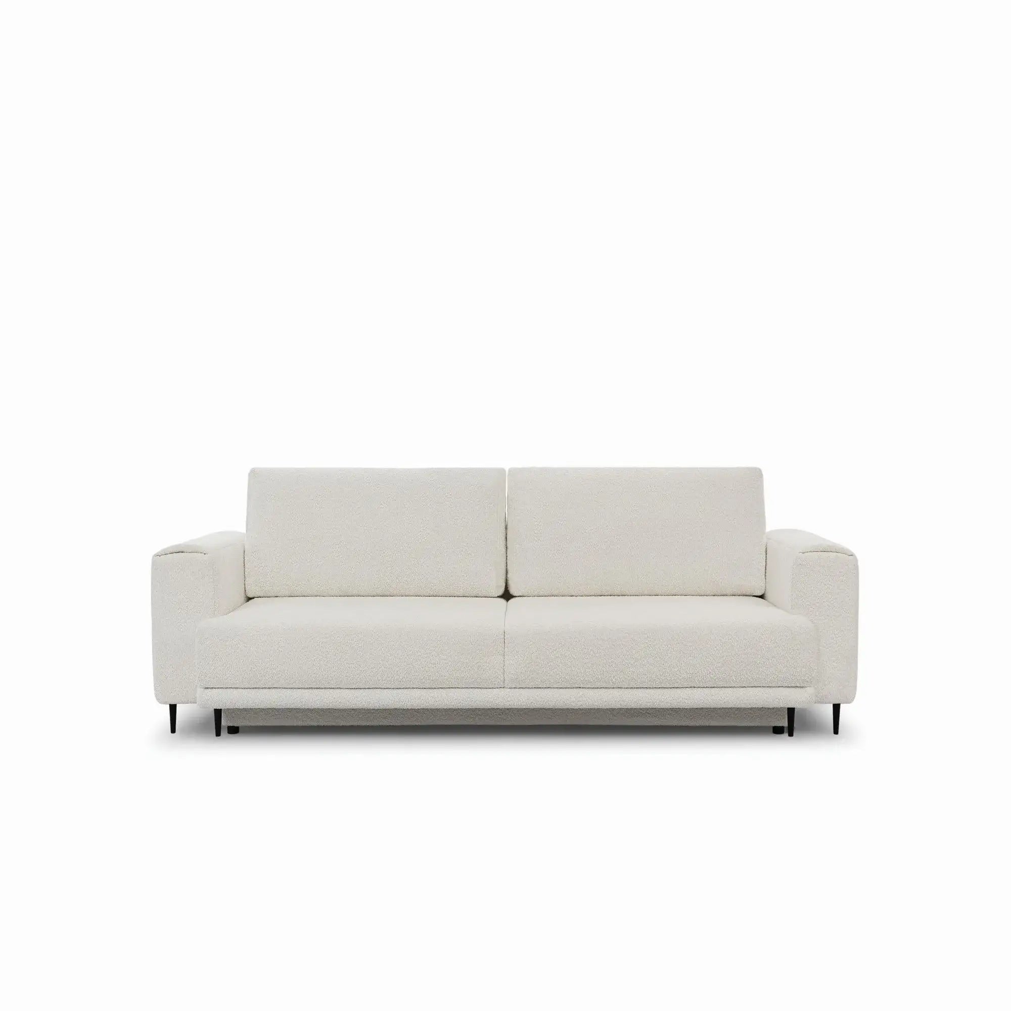 Canapea extensibila DALIA, stofa clasica alb - Royal 01, cu lada depozitare, 260x95x90 cm