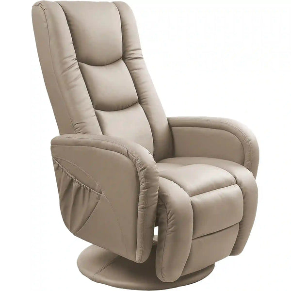 Fotoliu PULSAR, cappuccino, piele ecologica/PVC, 68x85/135x85/106 cm