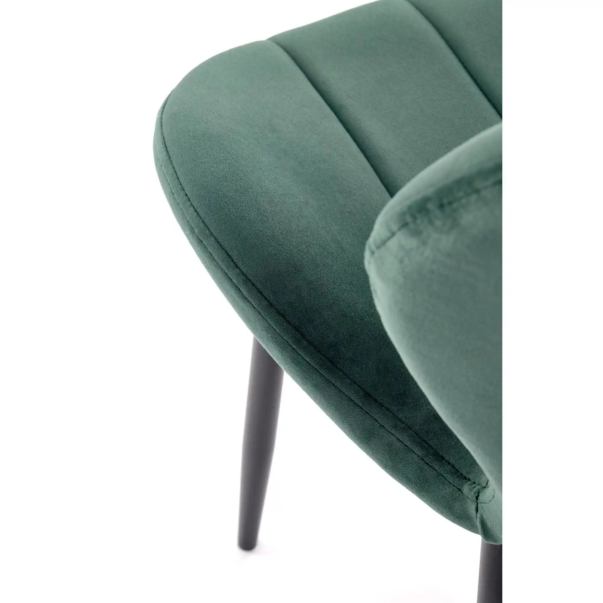 Scaun K538, verde/negru, stofa catifelata/metal, 48x57x85 cm