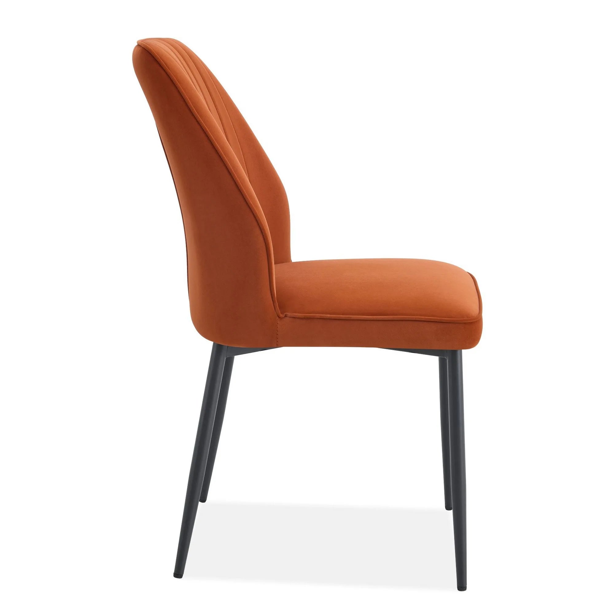 Scaun LEX, caramiziu/negru, stofa catifelata/metal, 47x60x89 cm