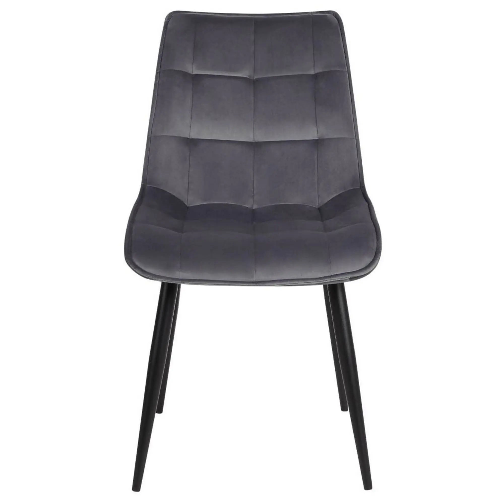 Scaun RON, gri inchis/negru, stofa catifelata/metal, 48x62x87 cm