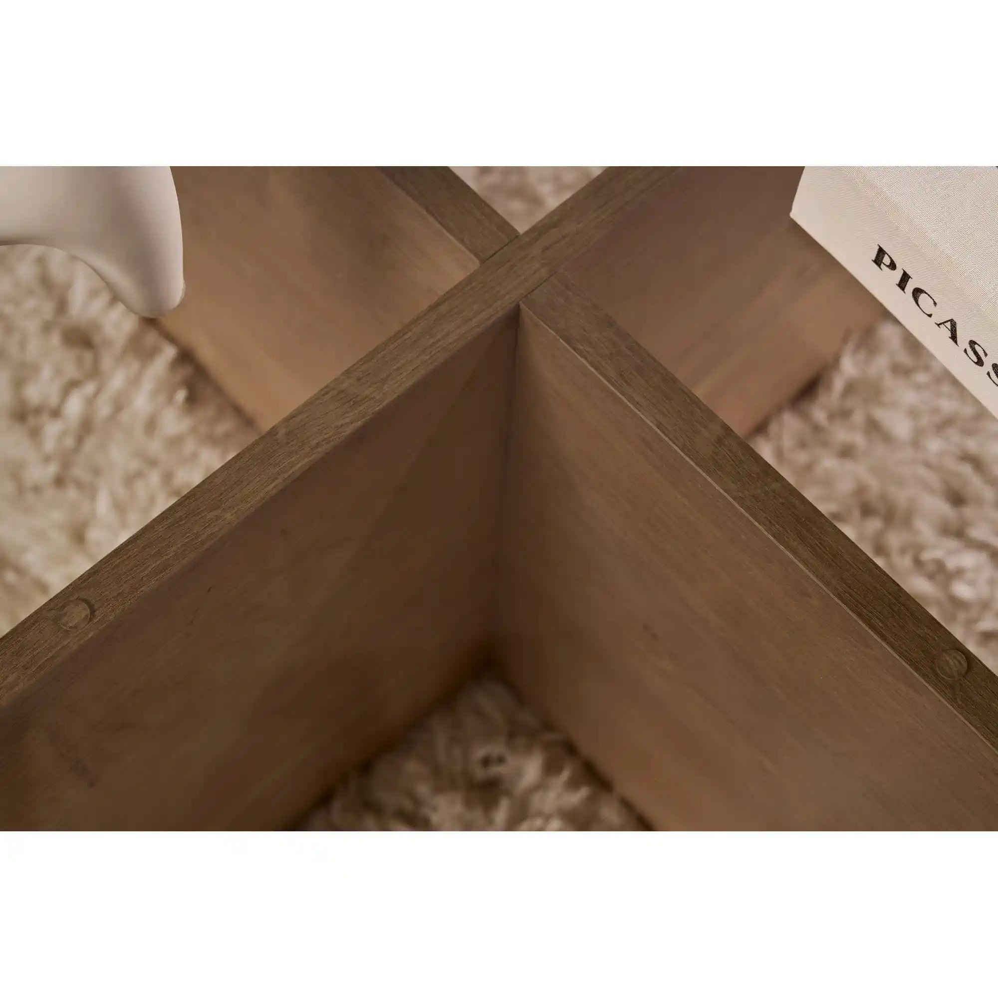 Masuta cafea AERIS, stejar/fumuriu, PAL/sticla, 75x75x35 cm