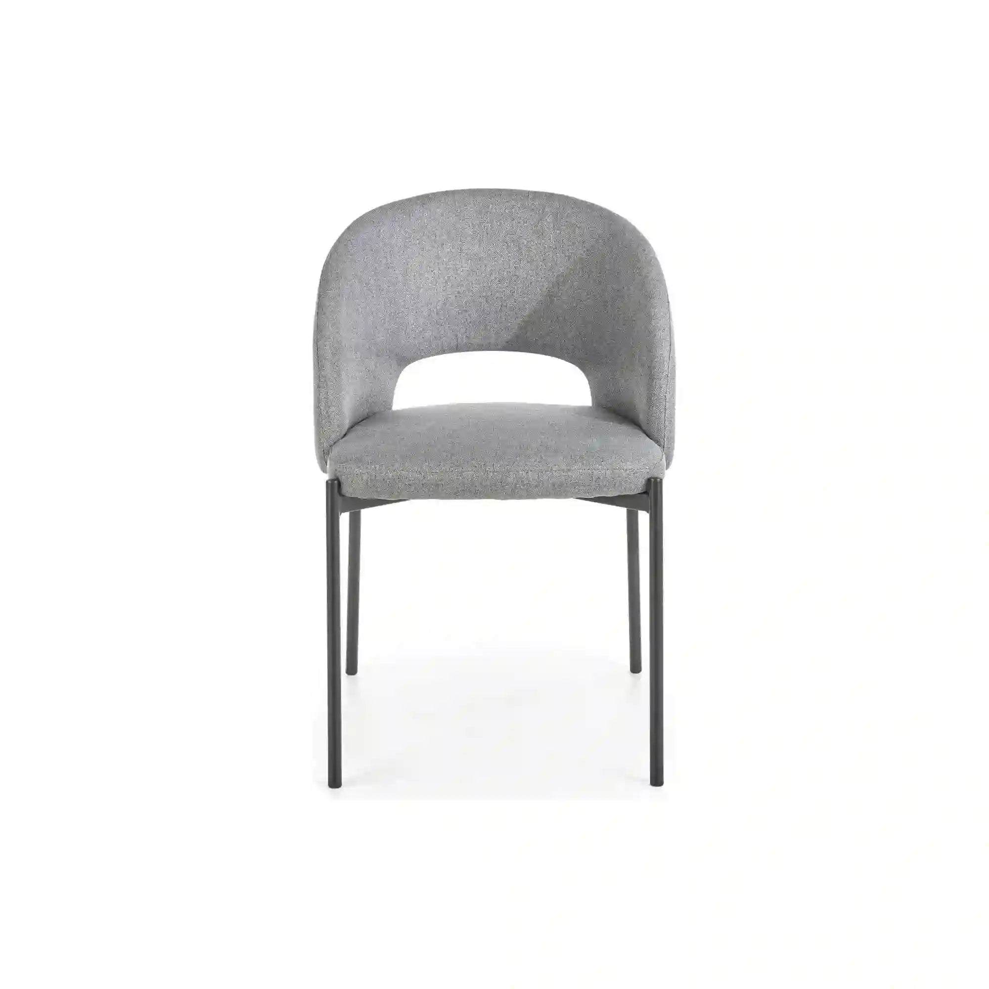 Scaun tapitat K373, gri/negru, stofa clasica/metal, 51x57x77 cm