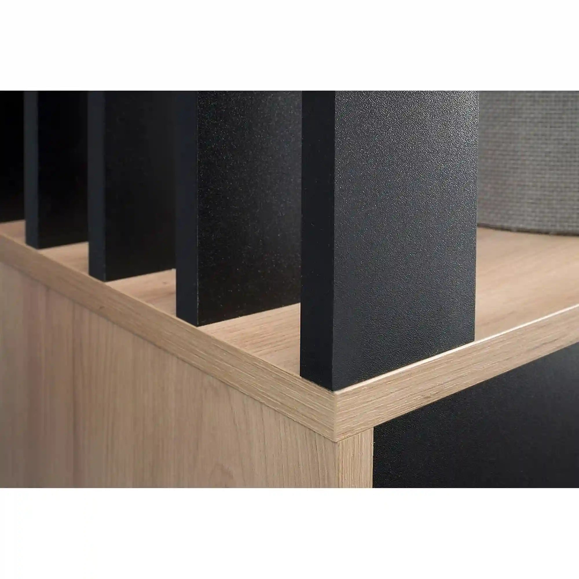Mobilier hol MILO, stejar artisan/negru, PAL laminat/metal, 100x33x189 cm