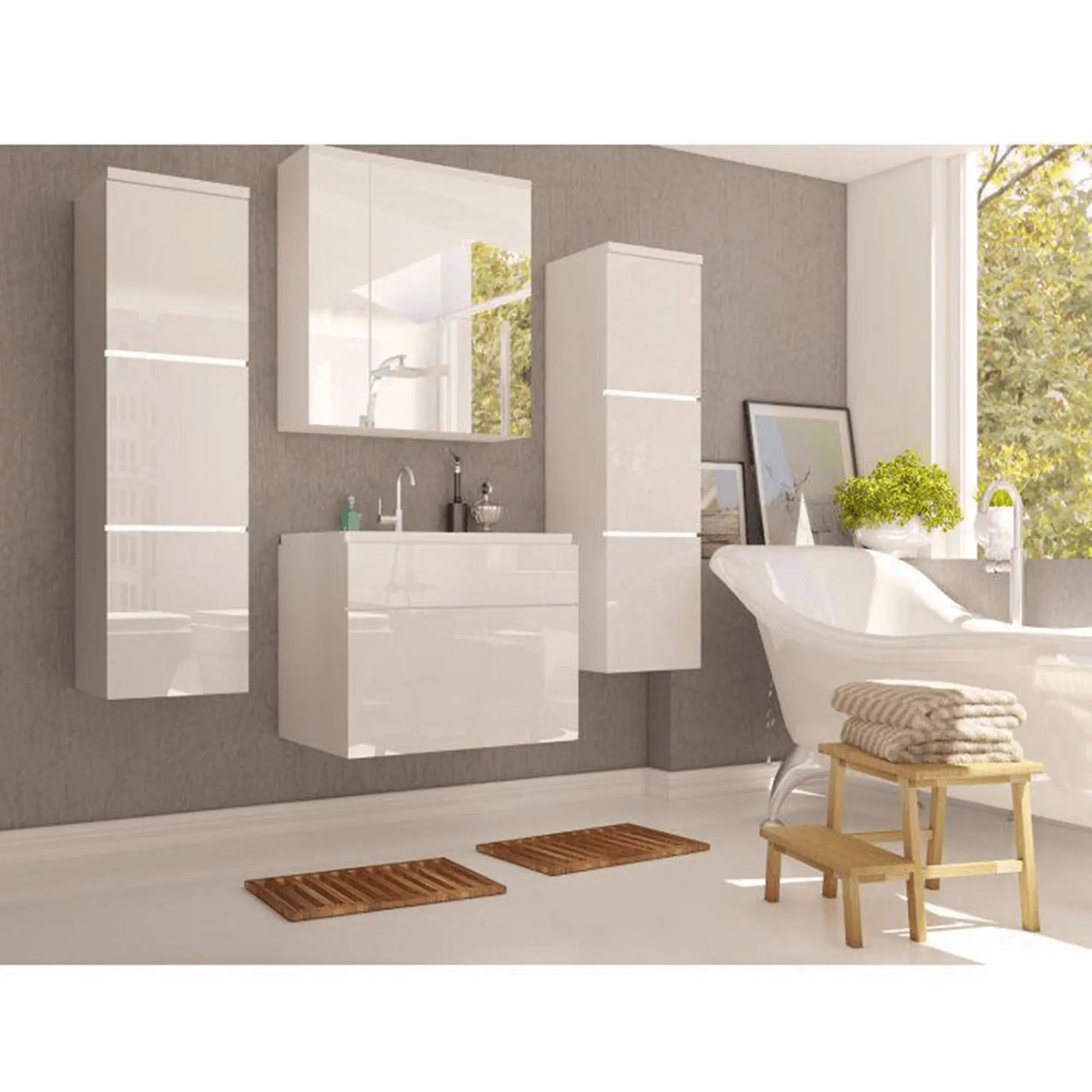 Dulap chiuveta MASON WH13, alb, cu 2 sertare, 60x45x47 cm