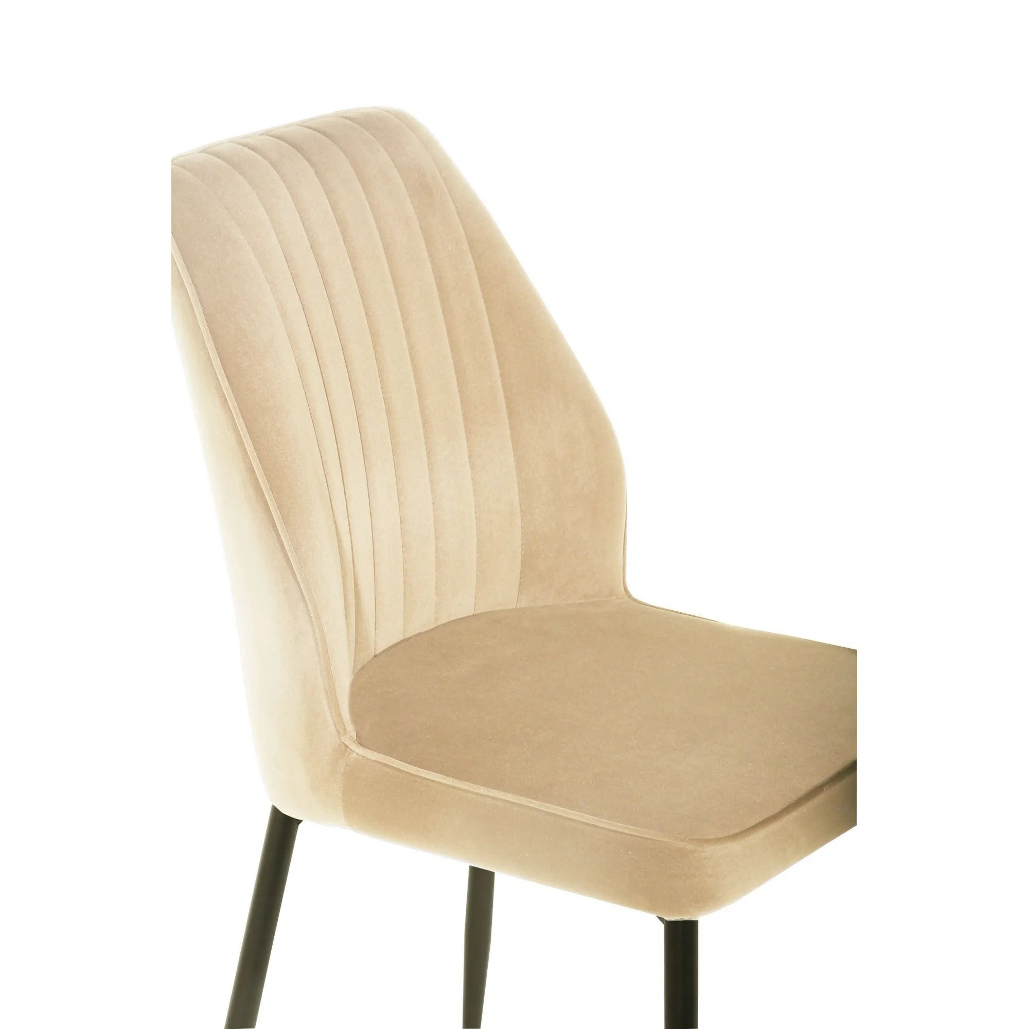 Scaun LEX, bej/negru, stofa catifelata/metal, 47x60x89 cm