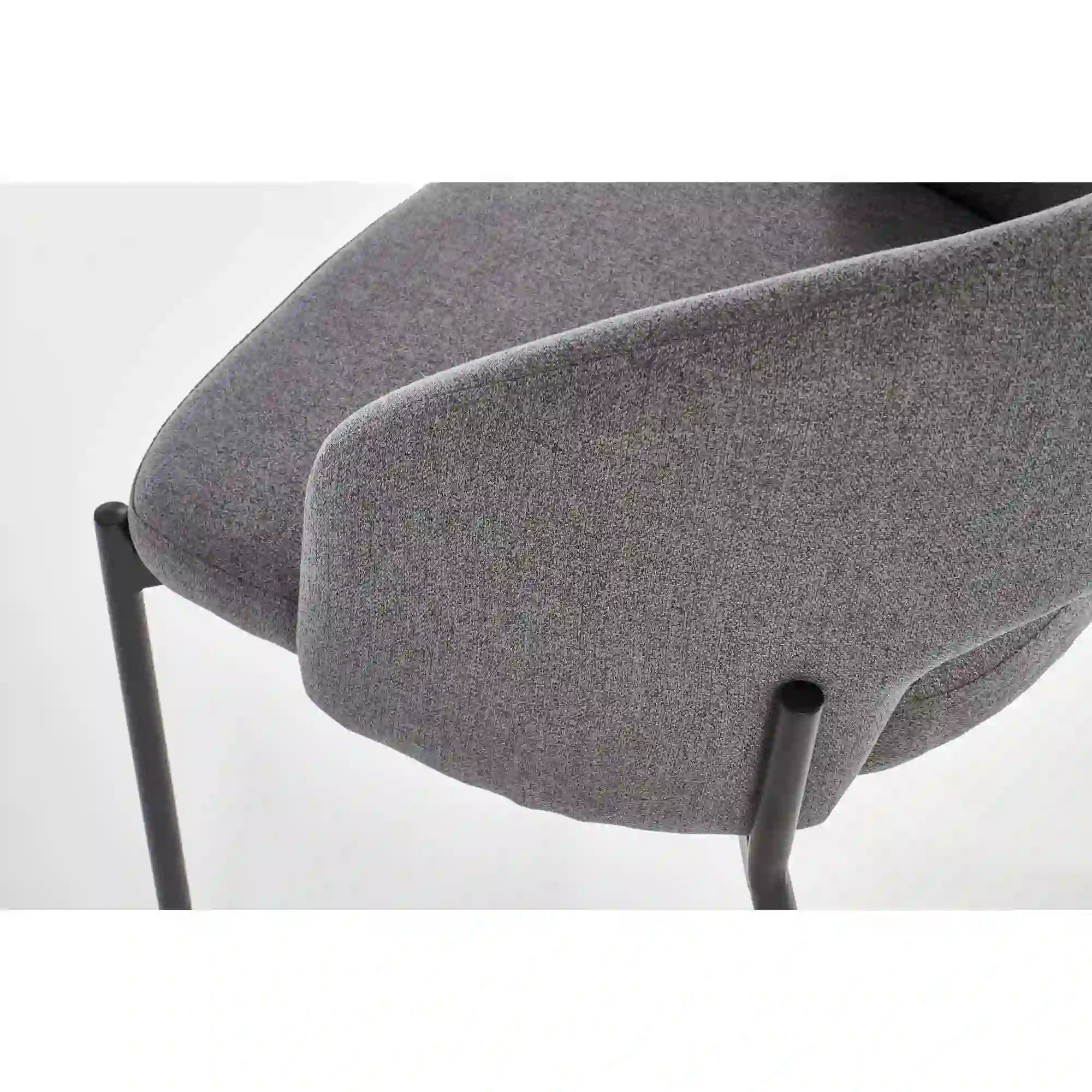 Scaun tapitat K373, gri/negru, stofa clasica/metal, 51x57x77 cm