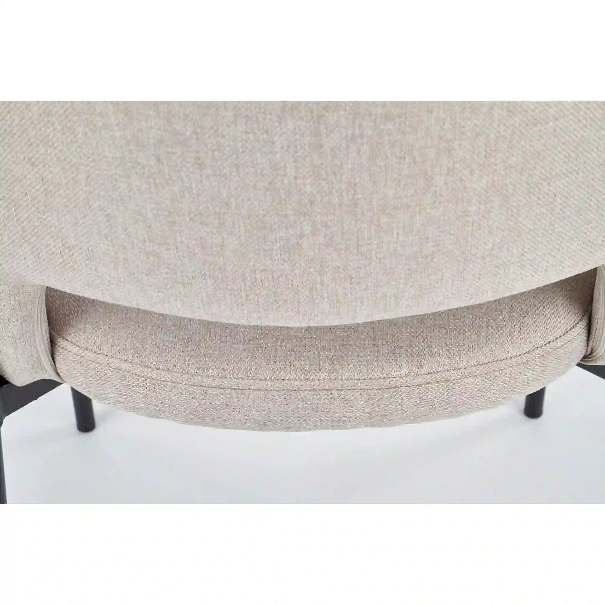 Scaun tapitat K373, bej/negru, stofa clasica/metal, 51x57x77 cm