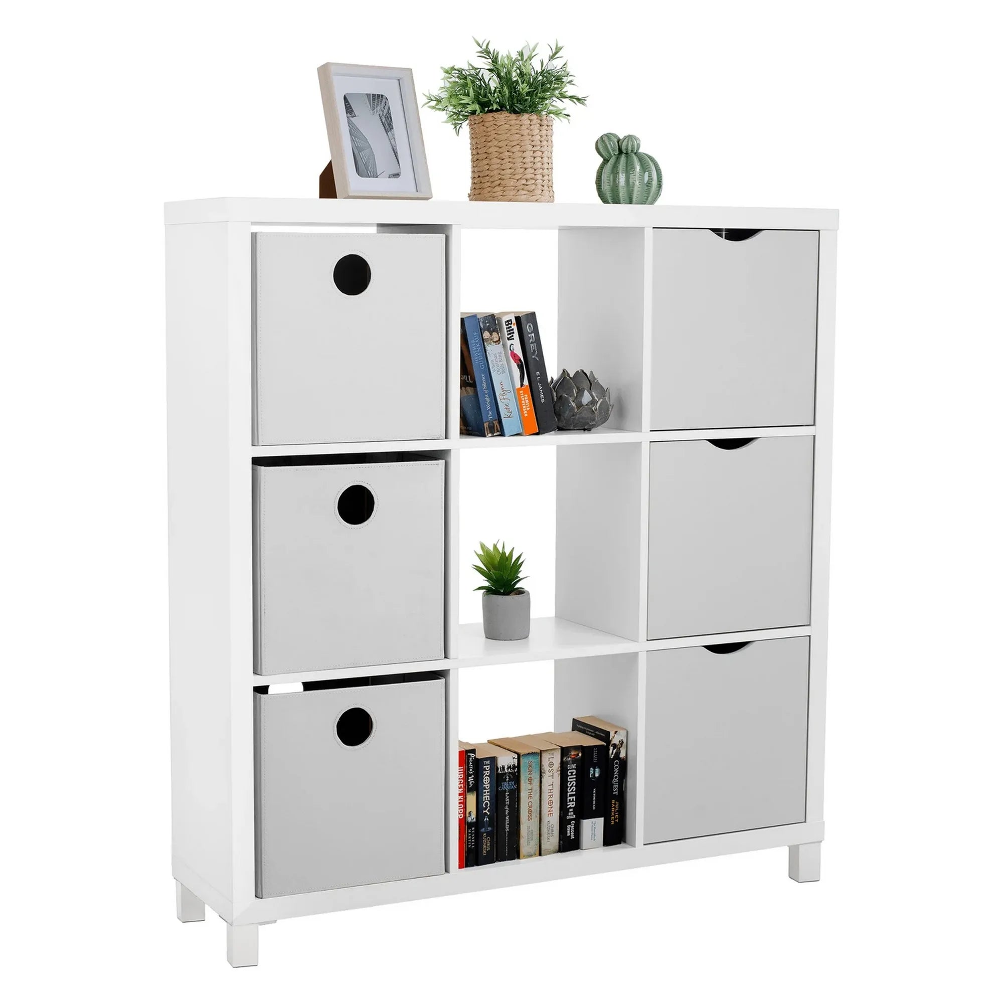 Biblioteca TOFI 5 NEW, alb, PAL melaminat, 111x29x118 cm