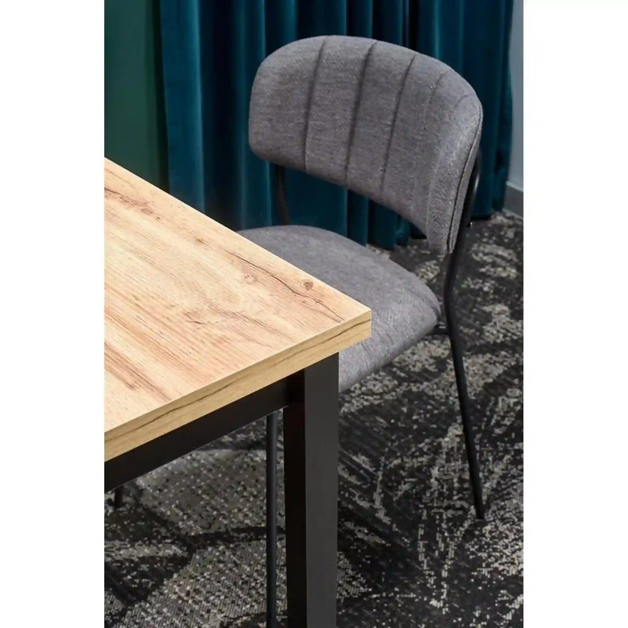 Masa COBALT, stejar/negru, PAL furniruit, 120x68x77 cm