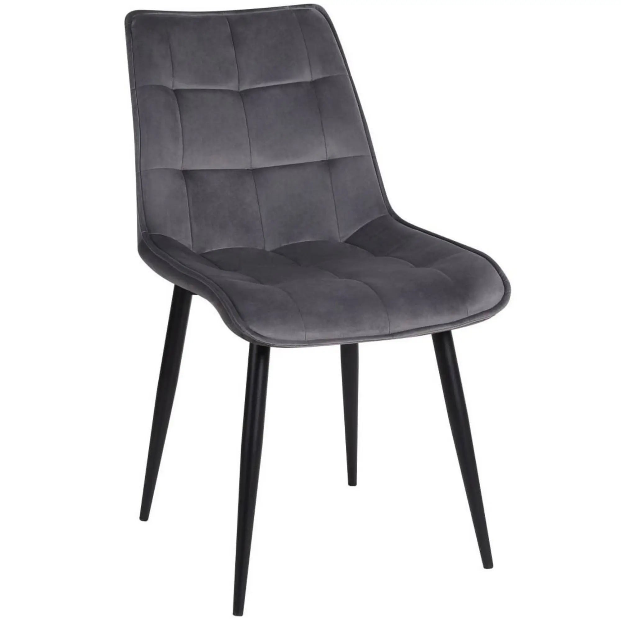 Scaun RON, gri inchis/negru, stofa catifelata/metal, 48x62x87 cm