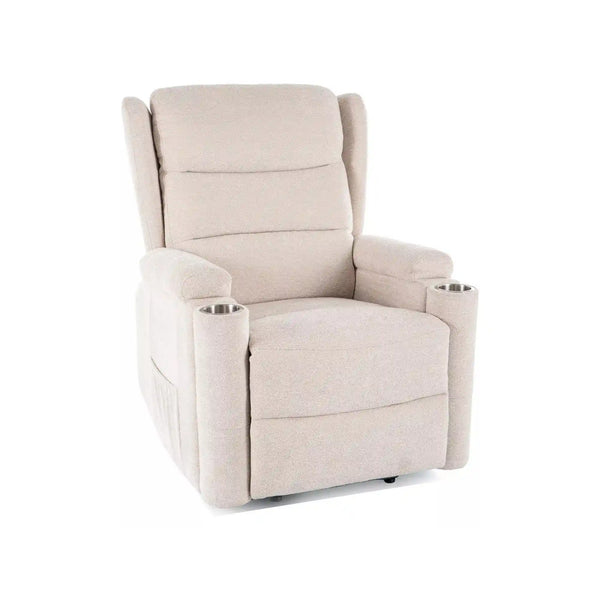 Fotoliu recliner MINOS, stofa clasica bej - Raven 24, 78x87/162x107 cm