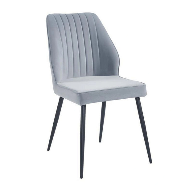 Scaun DEX, gri deschis/negru, stofa catifelata/metal, 61x49x86 cm