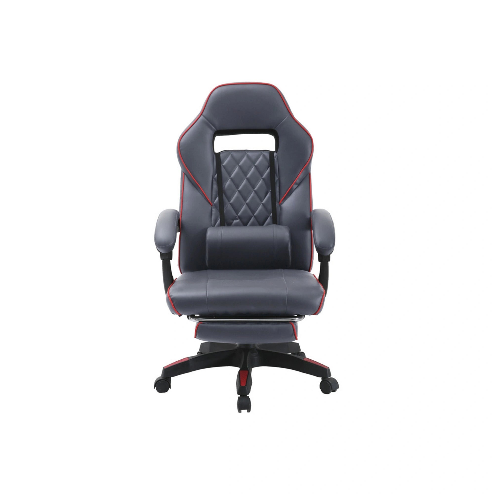 Scaun gaming RIKU, gri/negru, piele ecologica, 71x64x112/122 cm