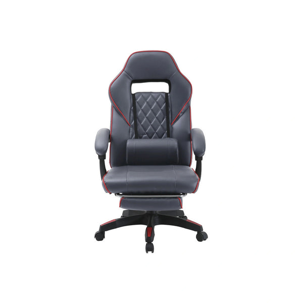 Scaun gaming RIKU, gri/negru, piele ecologica, 71x64x112/122 cm