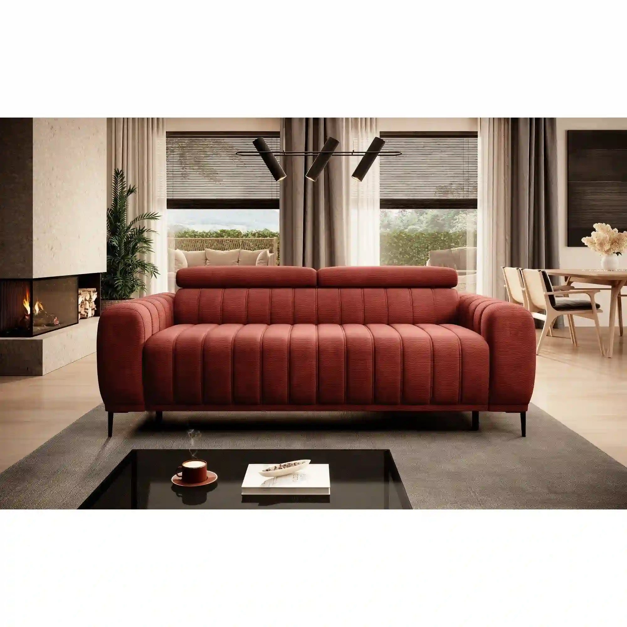 Canapea extensibila GANDI 140, personalizabil materiale gama Premium, cu tetiere reglabile, 207x102x95 cm