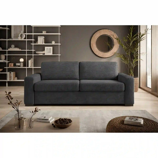 Canapea extensibila VANILLA 160, stofa catifelata bej - Vogue 02, Gama Premium, 220x98x87 cm