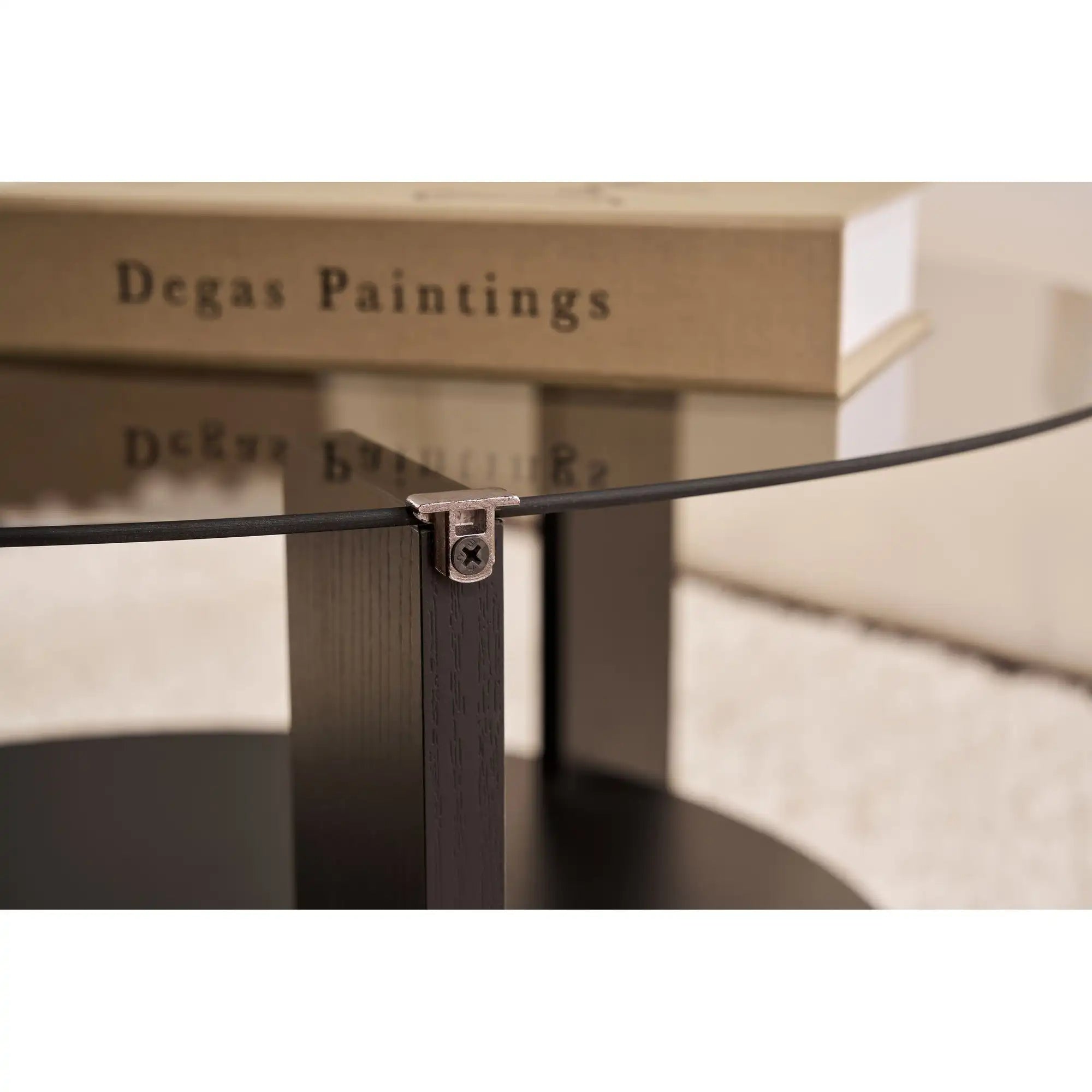 Masuta cafea CLARA, negru/fumuriu, PAL/sticla, 75x75x40 cm