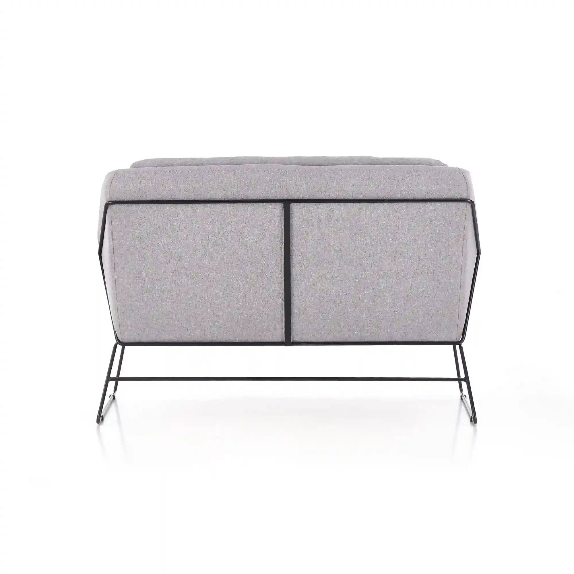 Canapea SOFT XL, gri deschis/negru, stofa/metal, 125x77x83 cm