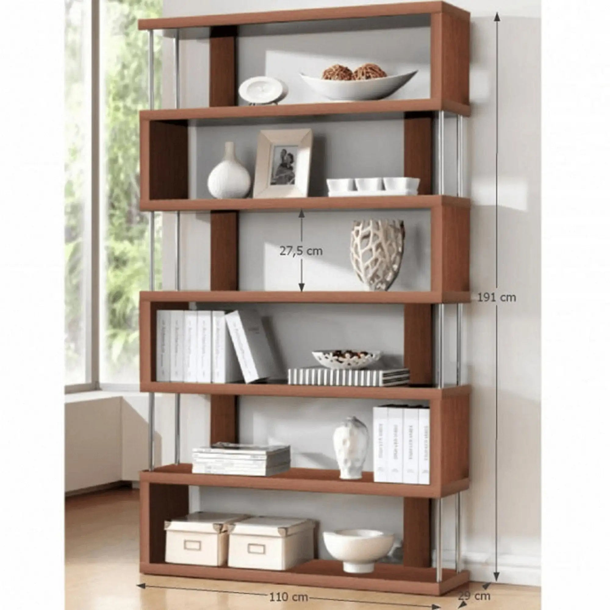 Biblioteca ALIS, cires/crom, PAL/metal, 110x29x191 cm