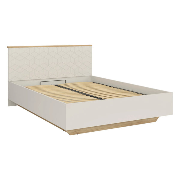 Pat GLAMOUR 160x200, casmir/stejar, PAL, cu somiera
