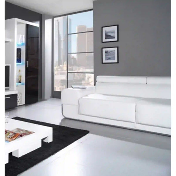 Vitrina SAMBA, negru/alb, PAL laminat, 90x35x203 cm