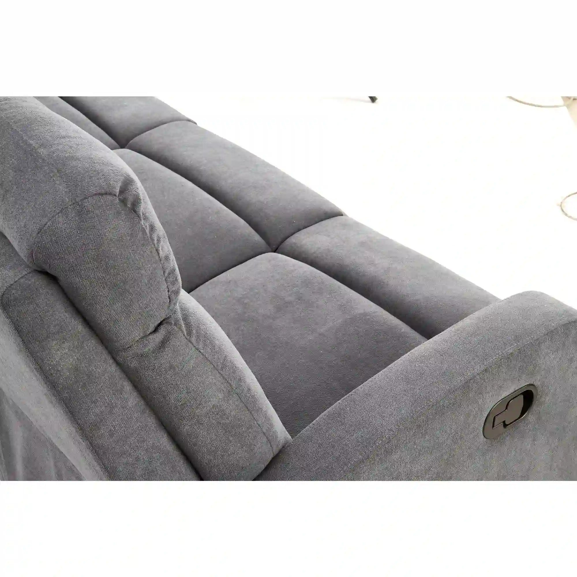 Canapea pliabila OSLO 3S, gri inchis, stofa, 180x95/158x100/79 cm