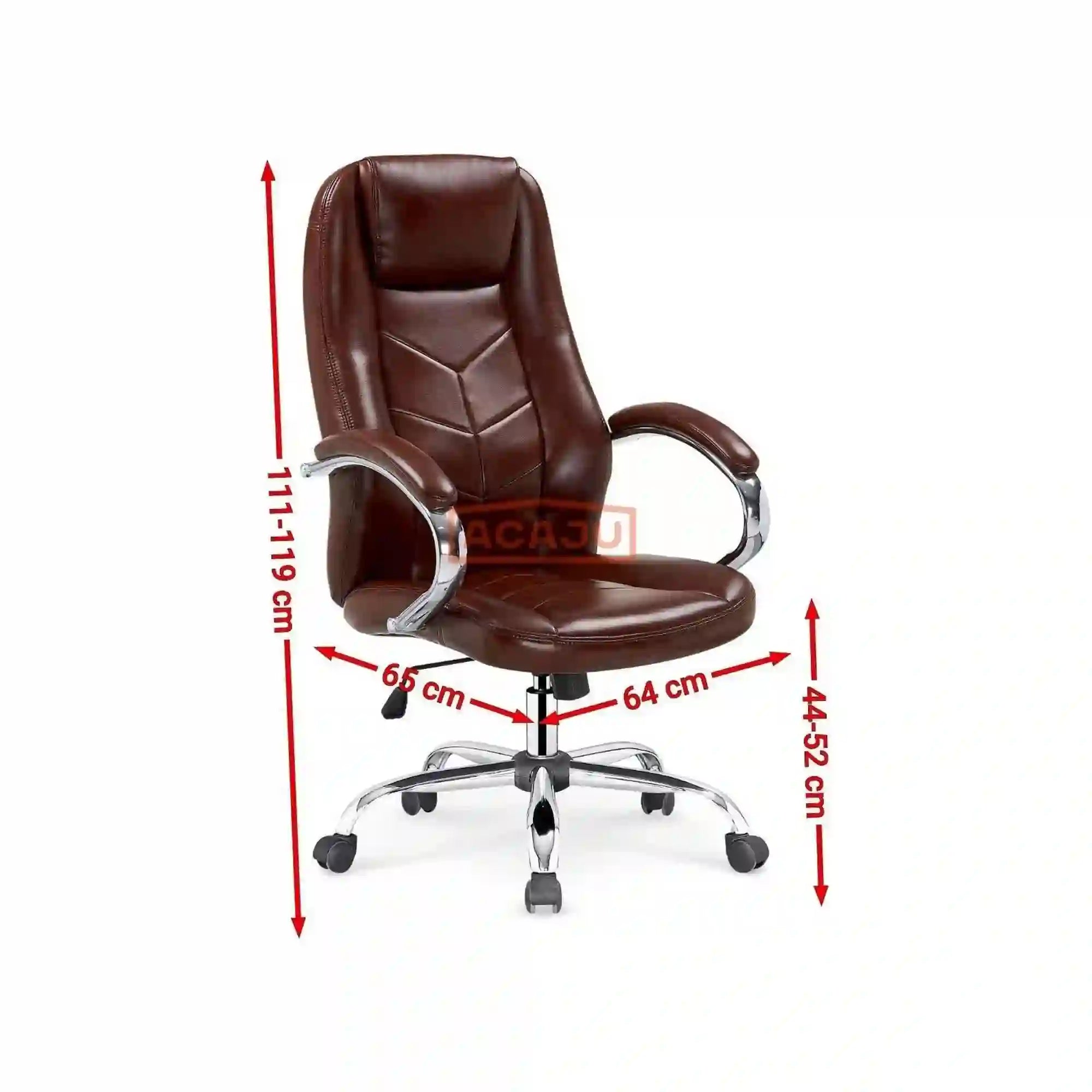Scaun de birou CODY, maro, piele ecologica, 64x65x111/119 cm