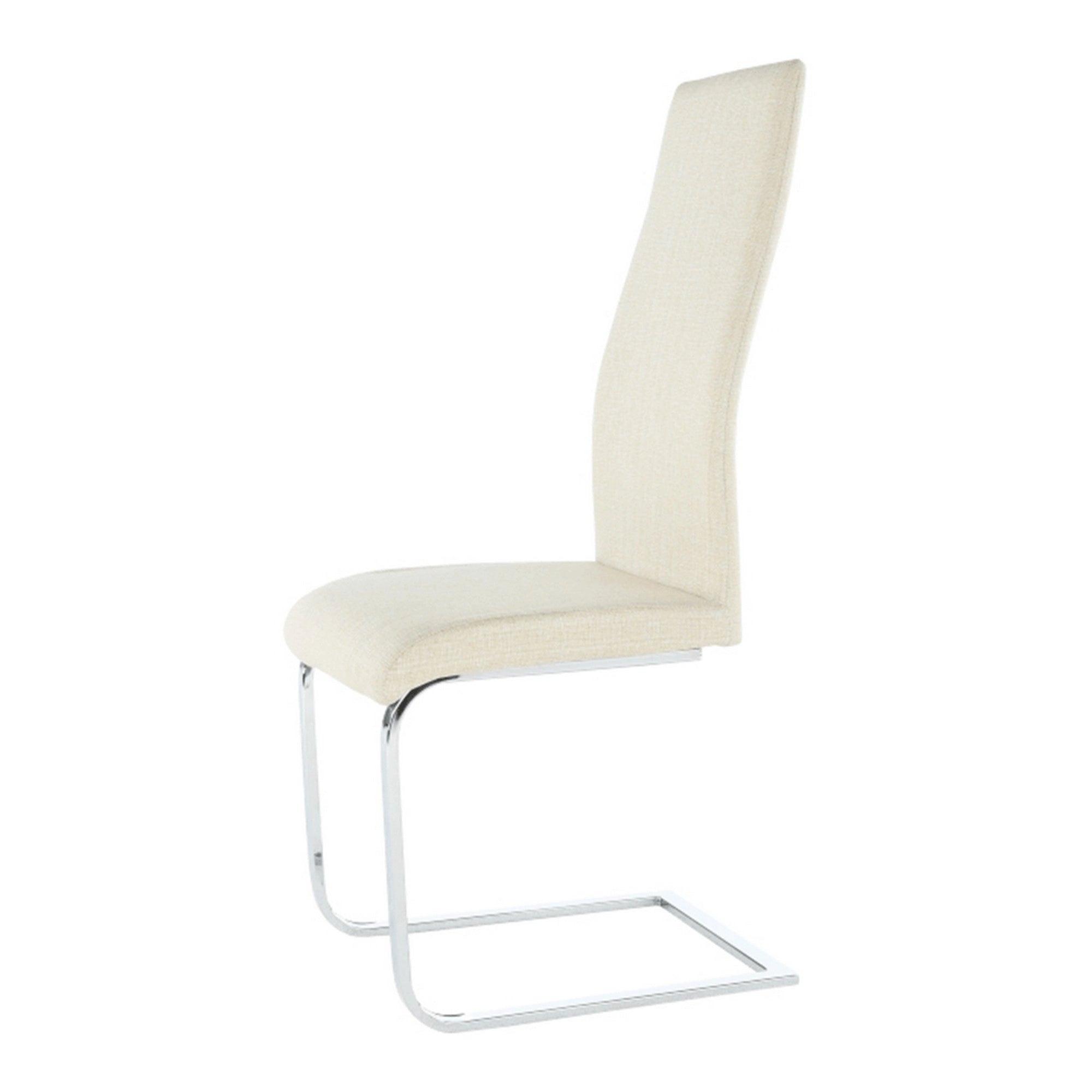 Scaun bucatarie AMINA, bej/crom, textil/metal, 44x46x110 cm