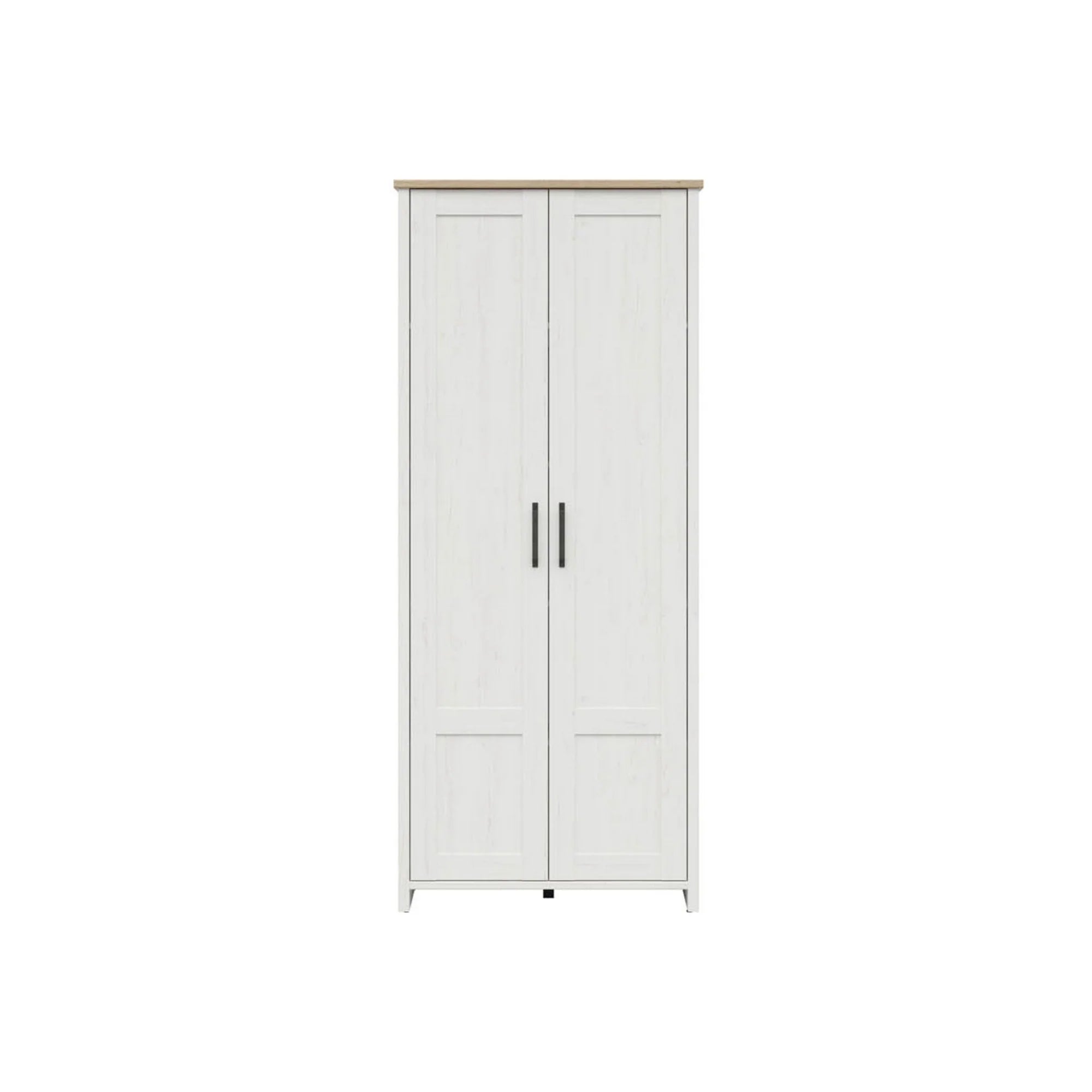 Dulap LOKSA, alb/stejar, PAL laminat, cu 2 usi, 85x37x201 cm